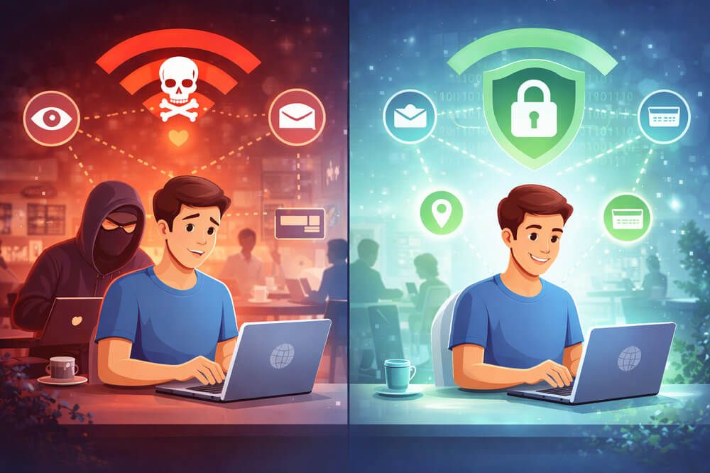 Herkese açık Wi-Fi için VPN koruması